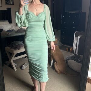 Hello Molly Mint Long Sleeve Dress